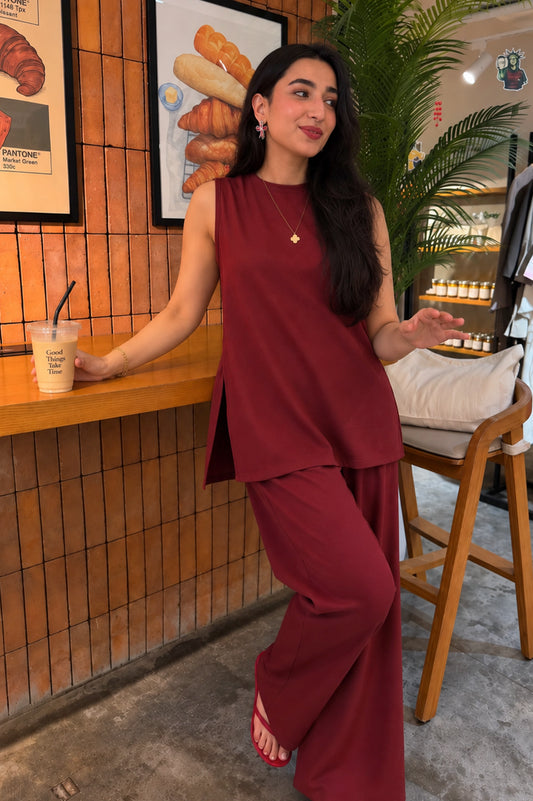 It Girl Burgundy Set