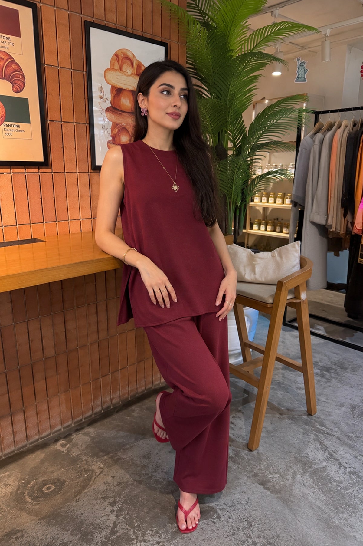 It Girl Burgundy Set
