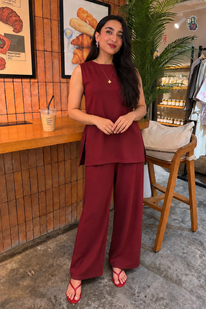 It Girl Burgundy Set